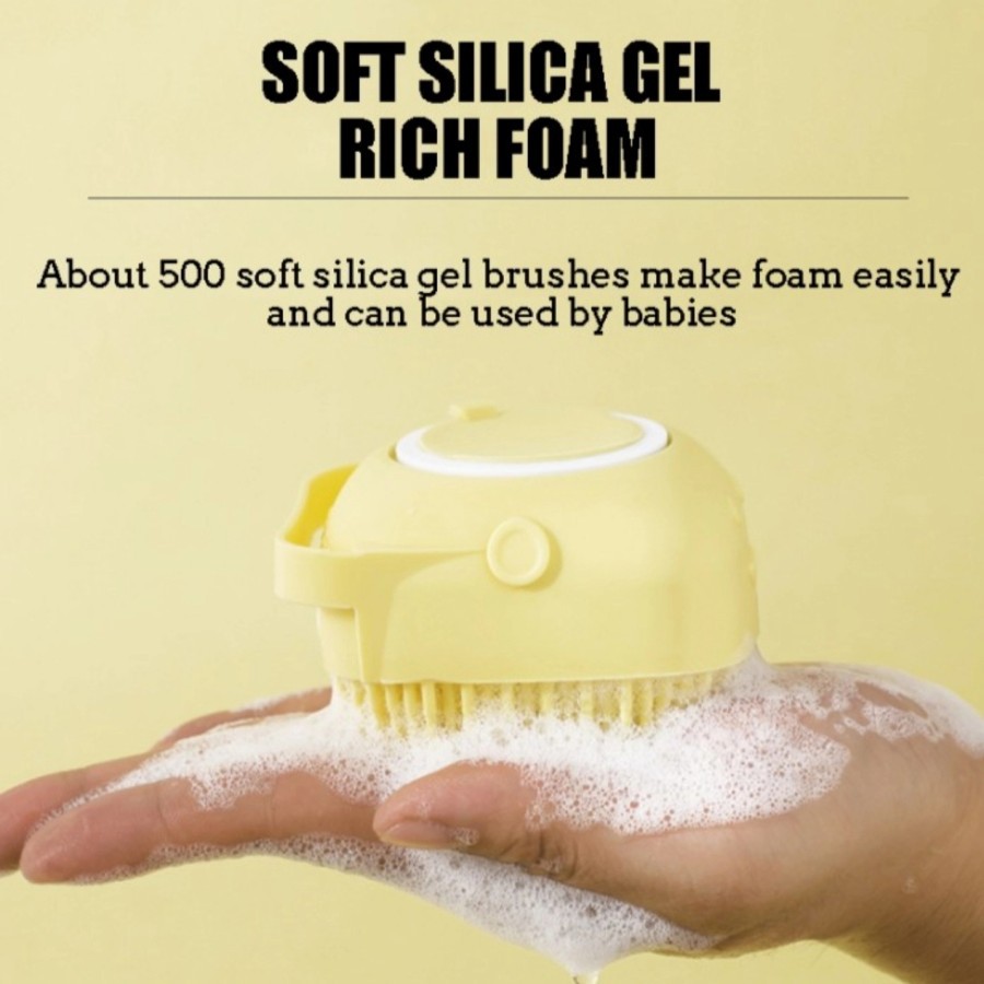 sikat mandi silikon dispenser brush