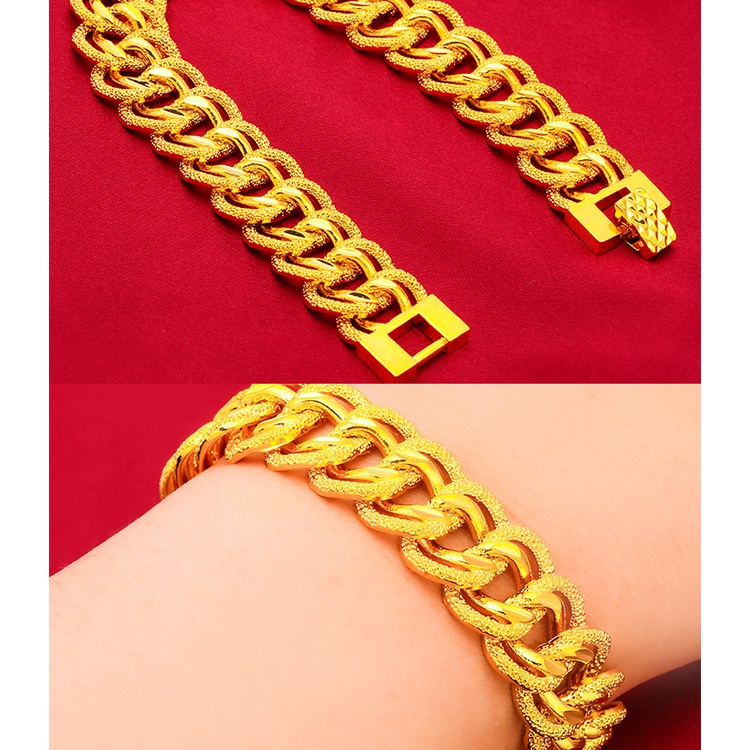 Gelang Model Lebar Twist 24K Gaya Dubai Untuk Pria