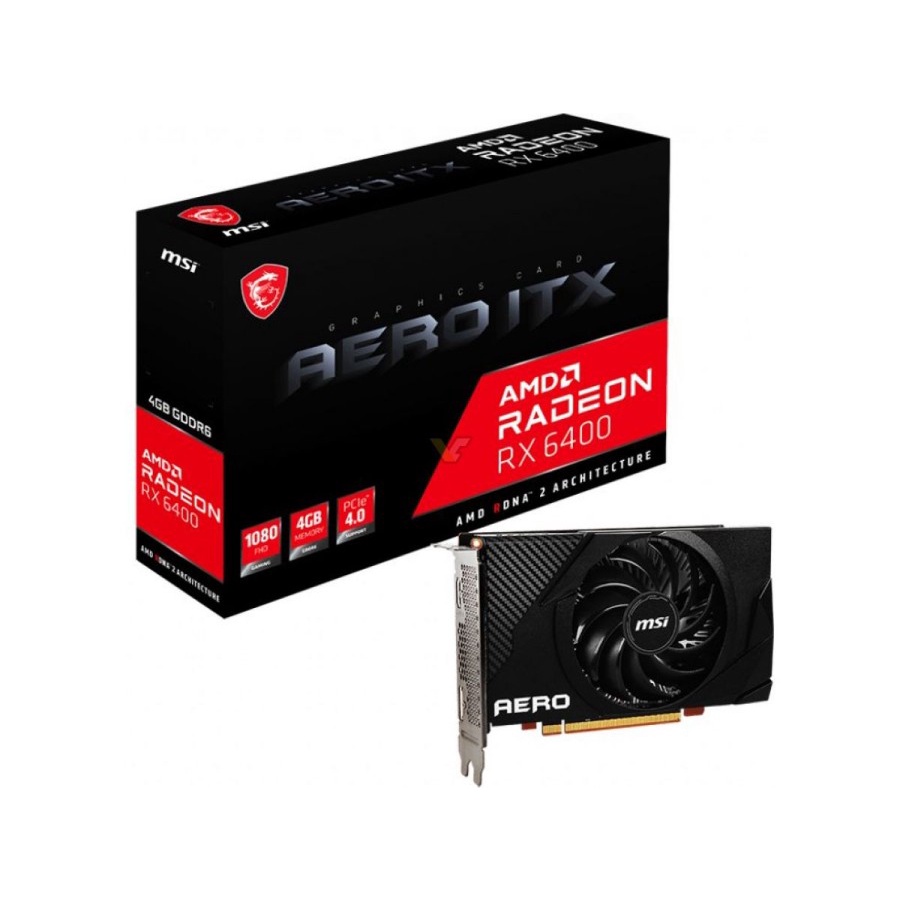 MSI AMD Radeon RX 6400 Aero ITX RX6400 VGA Graphics Card