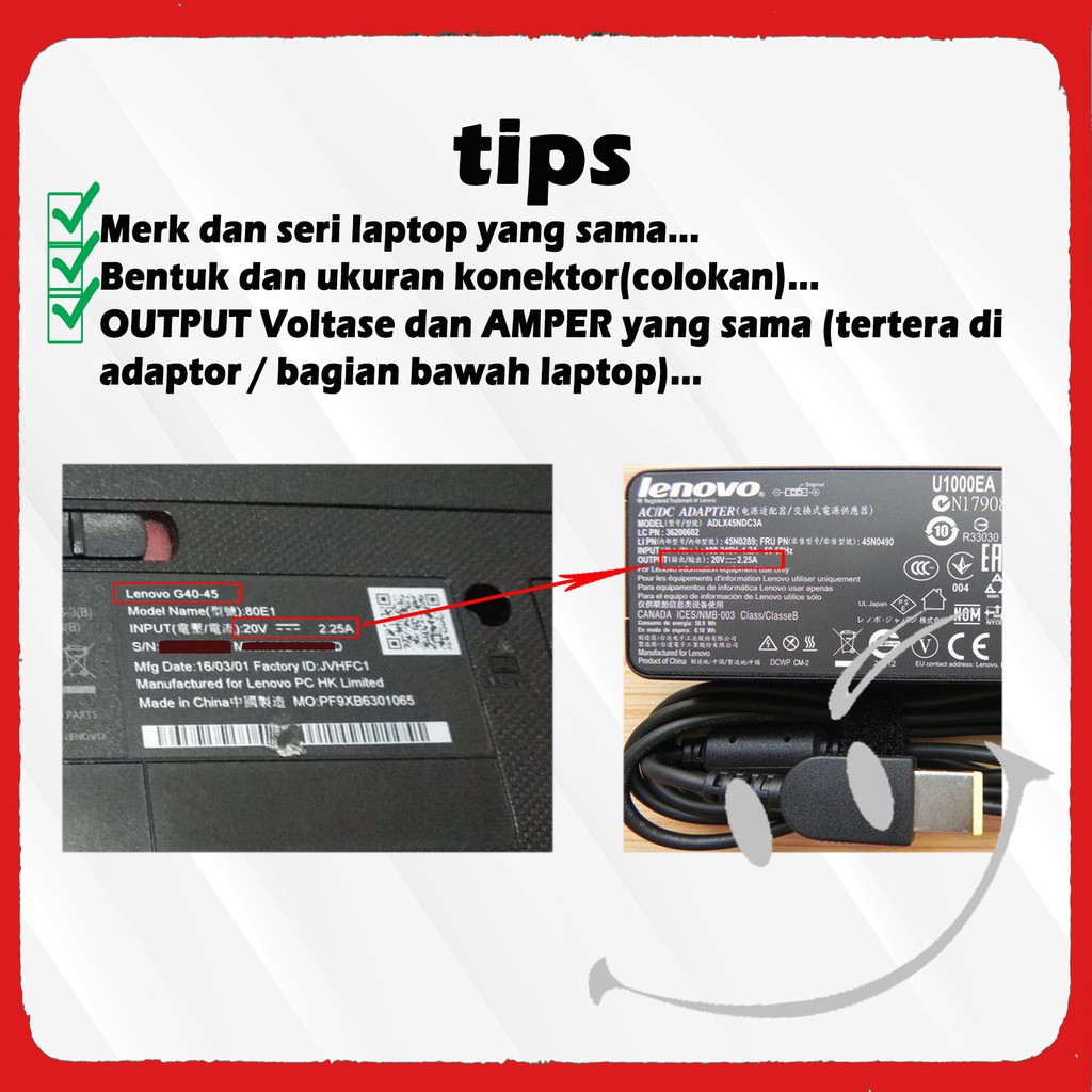 Charger Laptop Lenovo Original G40 45 G400 G40-30Thinkpad
