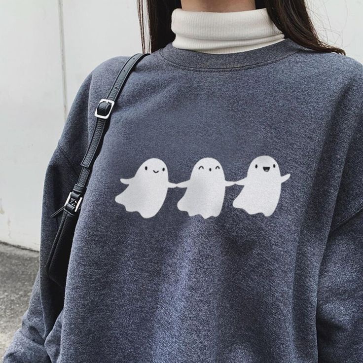 SWEATER WANITA KAWAII GHOST FLEECE TEBAL LEMBUT PREMIUM KEKINIAN TERBARU''