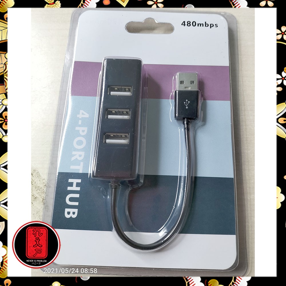 EASYIDEA Portable USB Hub 4 Port - HB3004 - Black