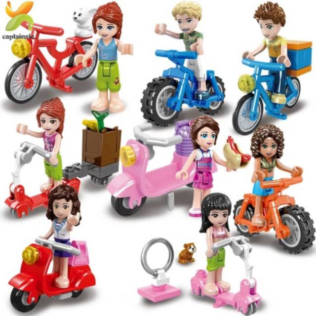 Bricks Lego Minifigure Friends Sepeda Scooter