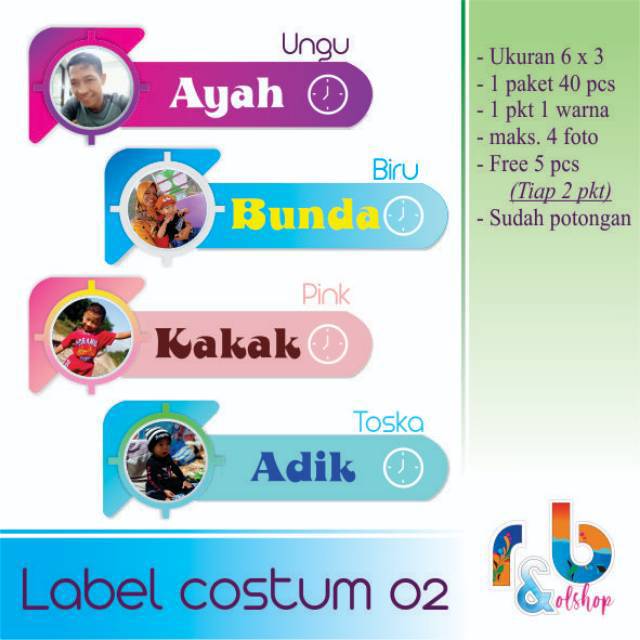 

Label nama costum stiker lucu