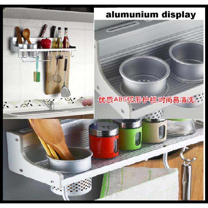 Rak Dapur Dinding Kitchen Rack Bumbu Gantung Aluminium Anti Karat Minimalis Modern