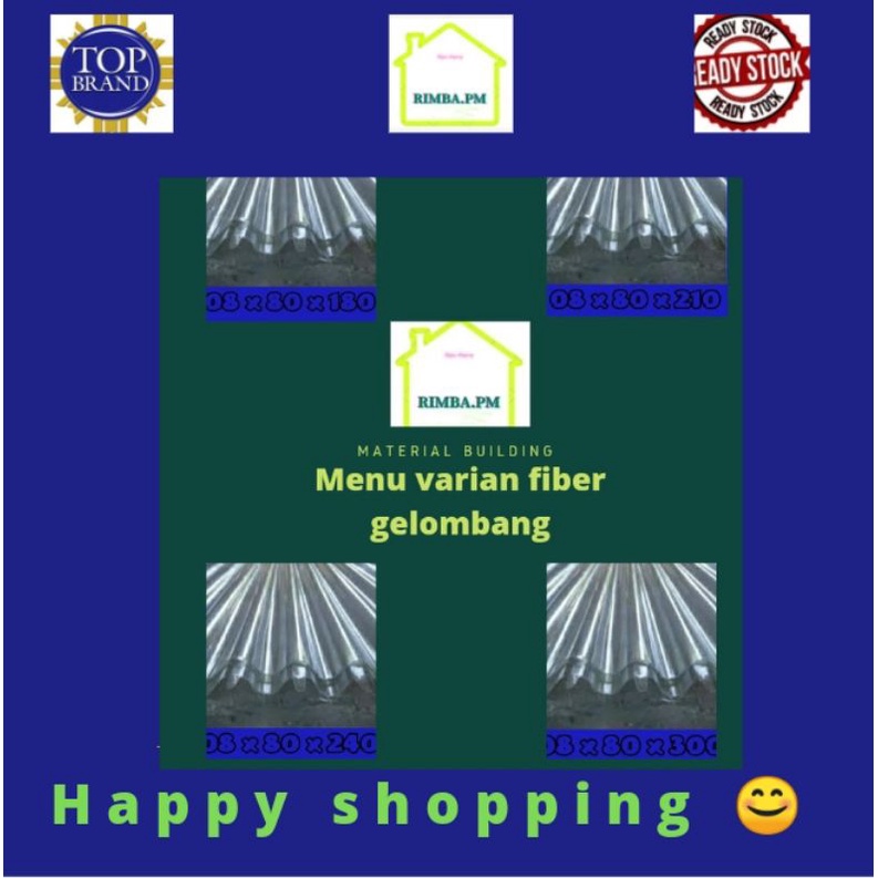 Seng Plastik Gelombang / fiber gelombang Transparan ukuran varian ecer