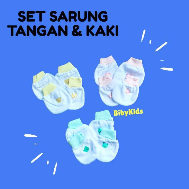 SNI Sarung Tangan Bayi Set Sarung Kaki Murah Perlengkapan Baby Baru Lahir Newborn Unisex Motif Lucu