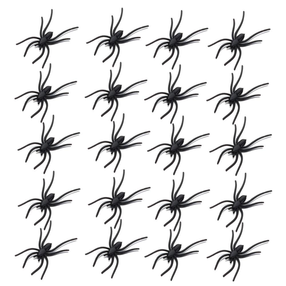 R-flower 20Pcs/Pack Plastik Spider Palsu Hitam Novelty Mainan Halloween Rumah Berhantu Prop