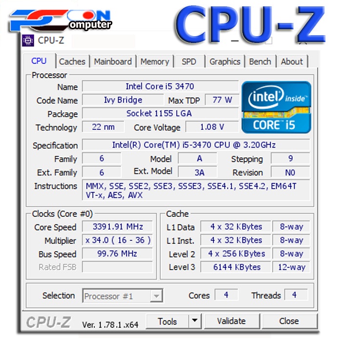 Intel Core  I5 3470 3.20GHz  Processor Soket 1155