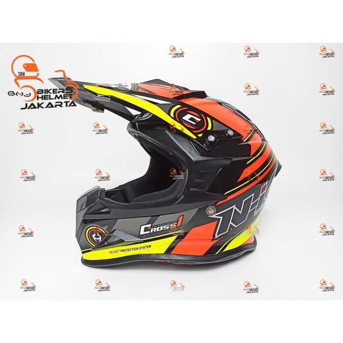 NHK HELM CROSSONE SPACE BLACK ORANGE TRAIL MOTO CROSS - M