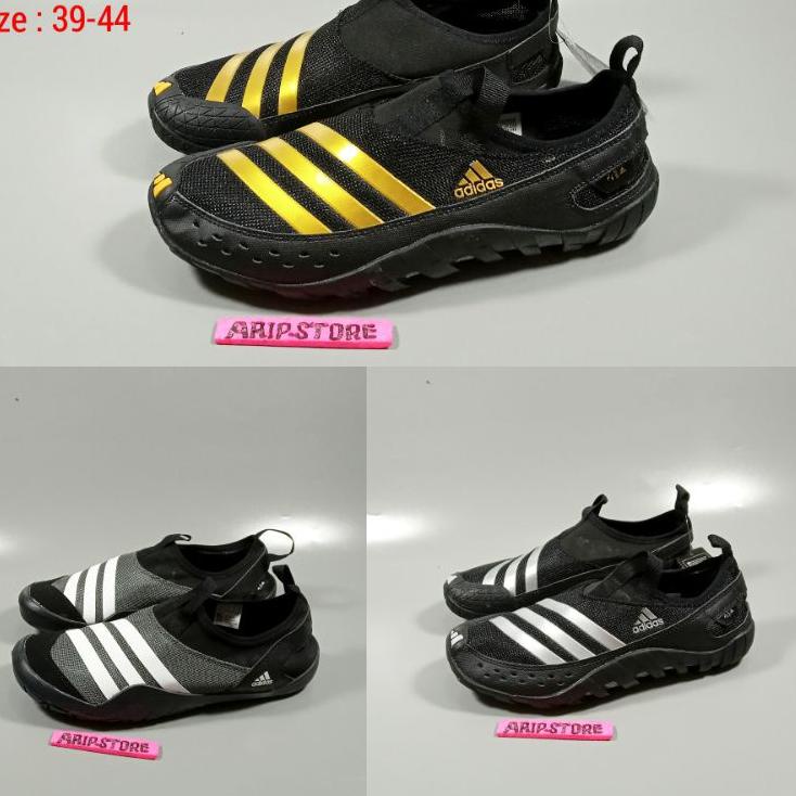 (SIAP KIRIM) sepatu adidas jawpaw slip on Premium Original / jawpaw 2 Slip On Black Gold