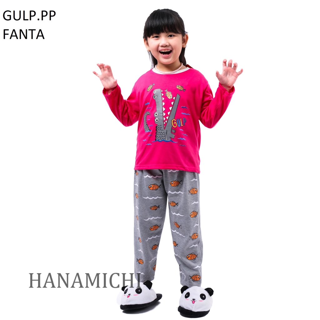 Hanamichi GULP.PP Baju Tidur Setelan Anak Bergambar Lengan Panjang