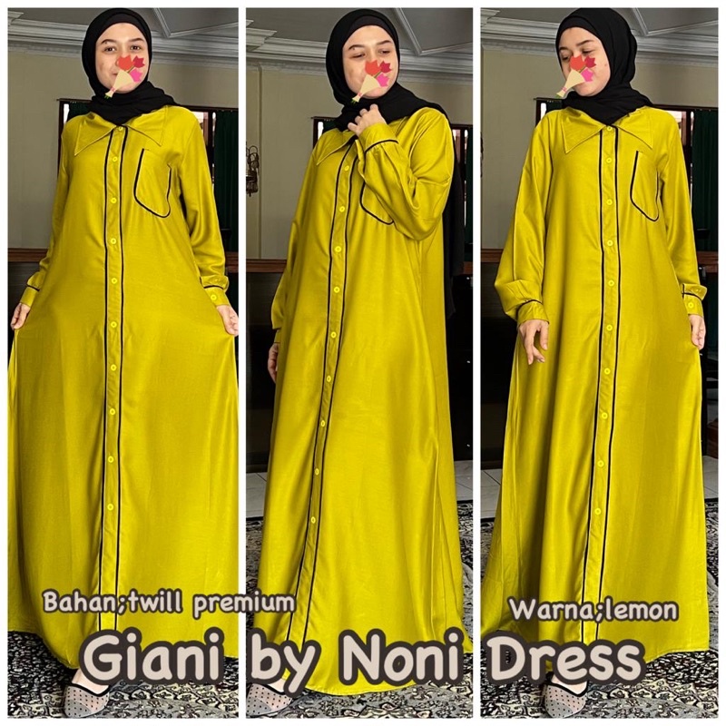 Daster Arab Noni GIANI &amp; Noni KALILA Maxi Dress Gamis Twill premium