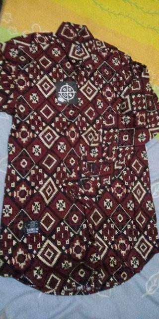 Kemeja Batik Pria Lengan Panjang Exclusive Kemeja Batik Cowok Kerja Kantoran Batik Stretch 1010