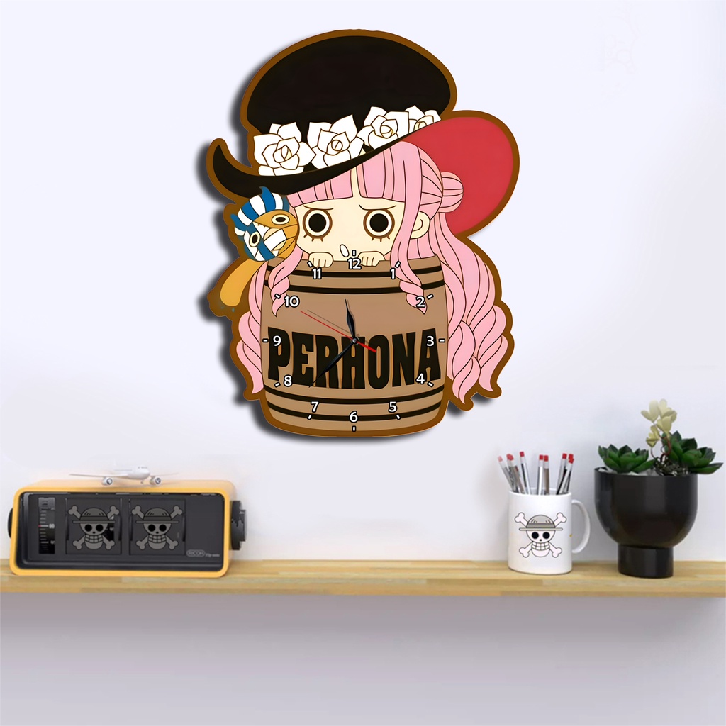 Jam Dinding Pola Unik Design Onepiece Special Edition Free Vintage Box + Baterai rajadekorofficial-Perhona