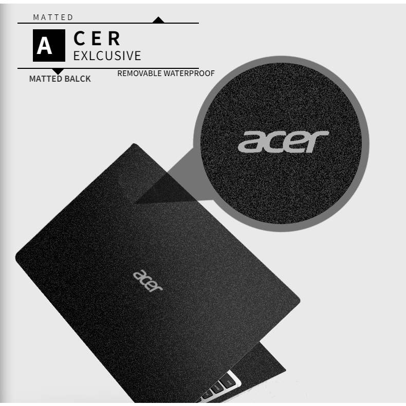 ASPIRE ACER Stiker Skin Laptop Matte Hitam 3 Sisi 14 &quot;15.6&quot; 13 &quot;13&quot; 13 &quot;13 '' '' 13 '' / 514 A3- 538-15- 514 A3- 515 / A3- 32-514 - 3g