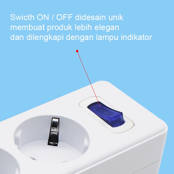 Stop Kontak Kabel 2 Lubang + Colokan kaki 3 / Stop Kontak Usb