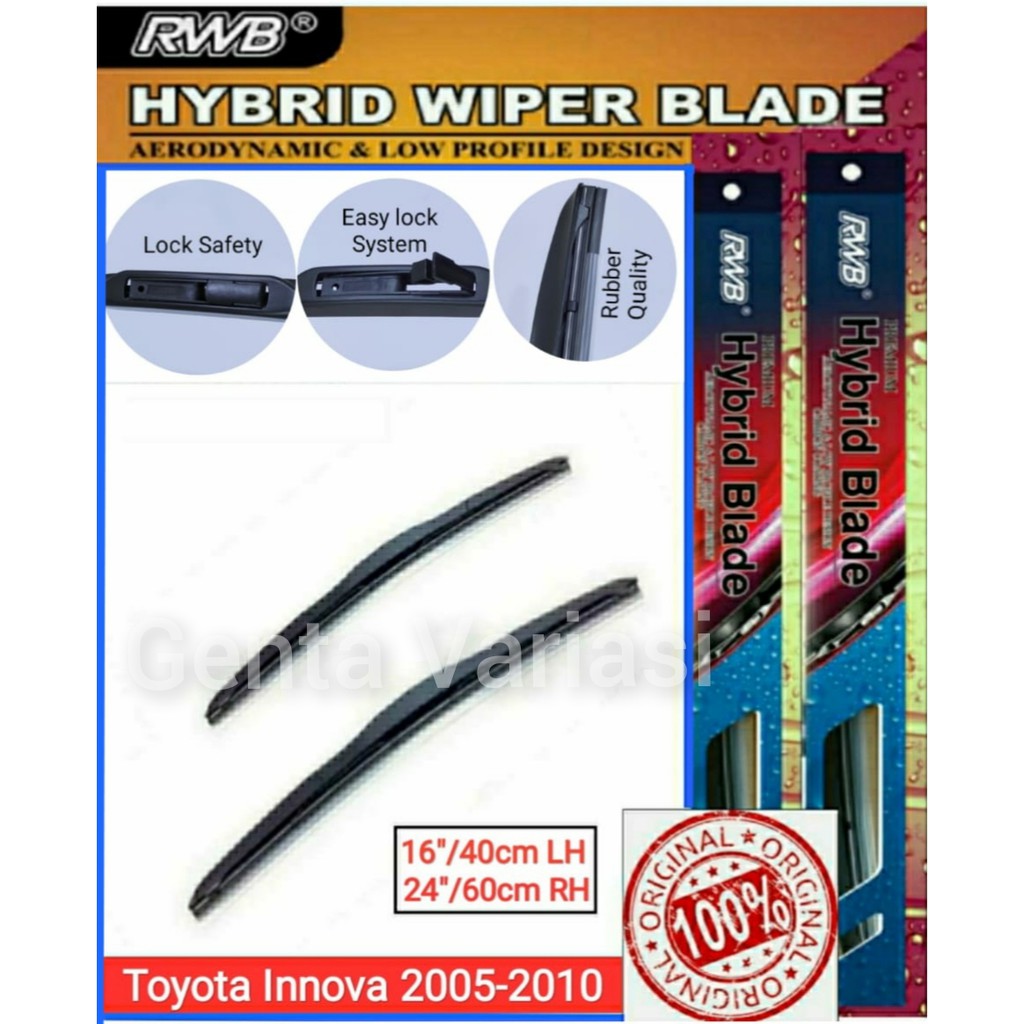 Wiper Mobil Toyota Innova 2005 - 2010 Model Frameless