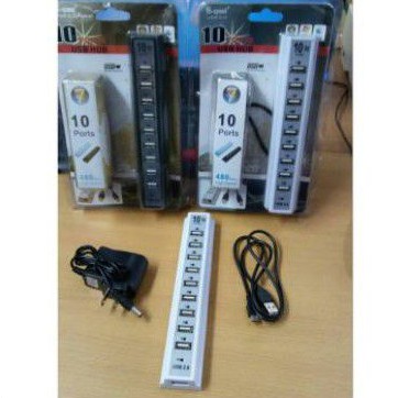 USB hub 10 Port + Adaptor/ usb hub 10port / hub 10port adaptor