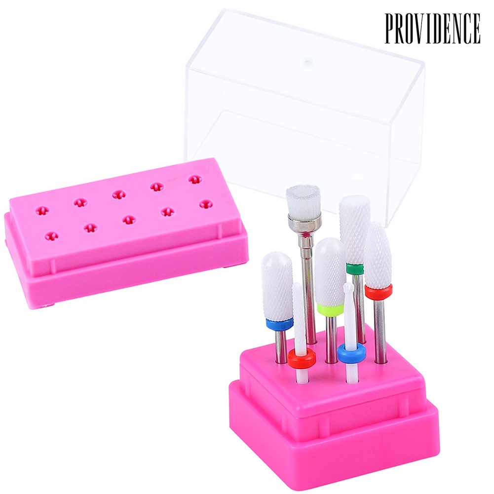 Providence 7/10 Holes Nail Drill Bit Box Holder Sanding Head Display Stand Storage Rack
