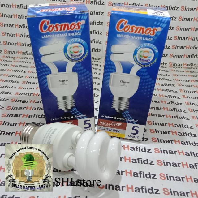lampu spiral 5w nyala kuning