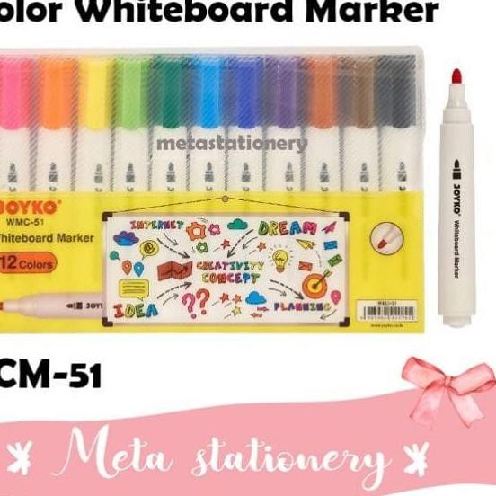 

¹! Color Whiteboard Marker / Spidol Jumbo Joyko Set 12 Warna WMC-51