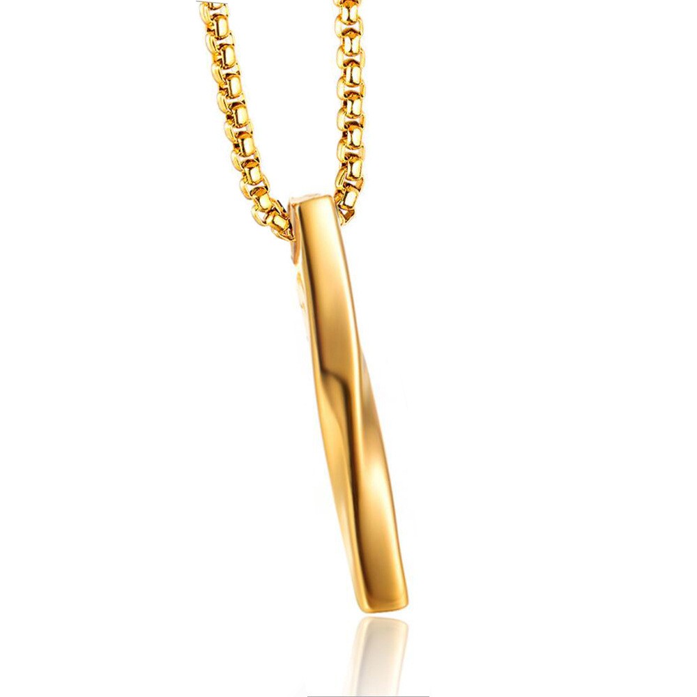 Kalung Rantai Panjang Liontin Spiral Bahan Stainless Steel Untuk Pria