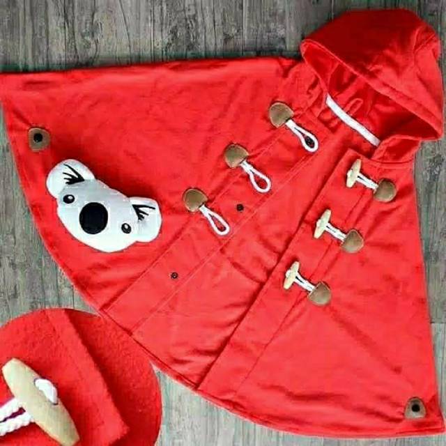 Duffle cape cuddle me jaket hoodie lucu 3 tahun ke atas