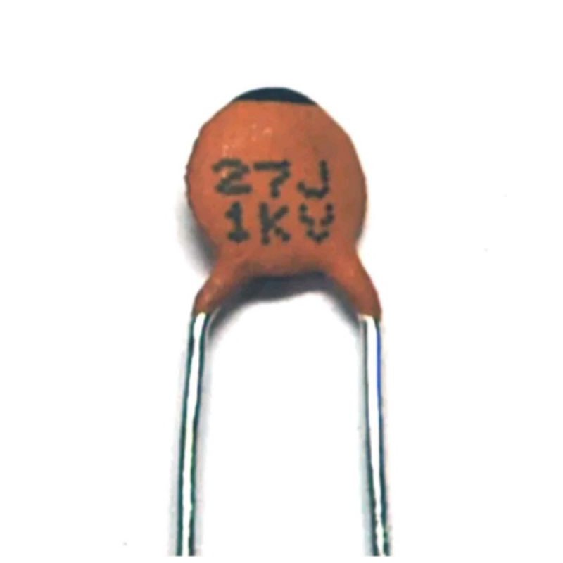 Disc Ceramic Capacitor 27pF 1KV J ±5% NP0 Pitch= 5mm RoHS Taiwan NPO