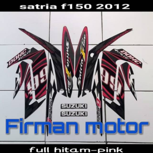 Striping stiker satria fu 2012 body hitam-pink