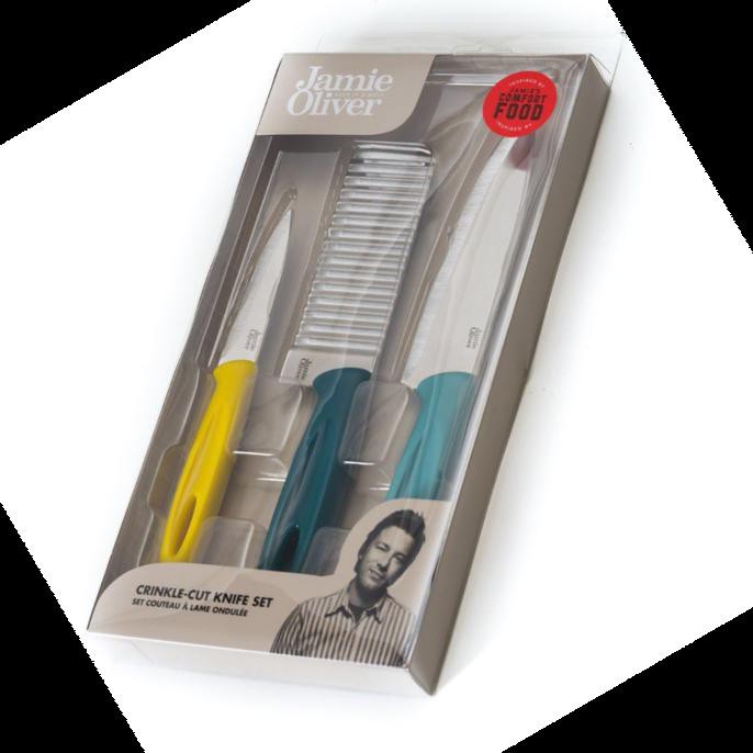 Terlarisseller# Jamie Oliver Jc7185 Crinkle Cut Knife Set