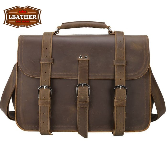 Tas Selempang Laptop Pria Tas Bahu Slempang Cowok Sling Bag Pria Original Kulit Asli Import SUMMIT