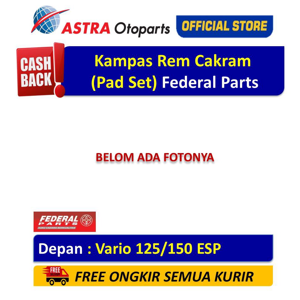 Kampas Rem Cakram (Pad Set) Federal Parts VARIO 125/150 ESP 2018-On dan Beat Old 2012-2014