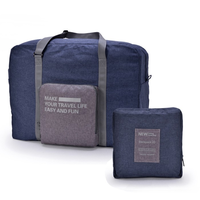 tas slempang pria Creative Foldable Bag 825 Foldable Travel bag hand carry bag 32liter - Biru R9C2