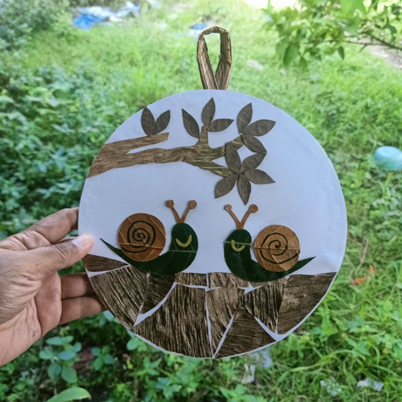kolase daun kolase hewan kerajinan kolase prakarya daun kering