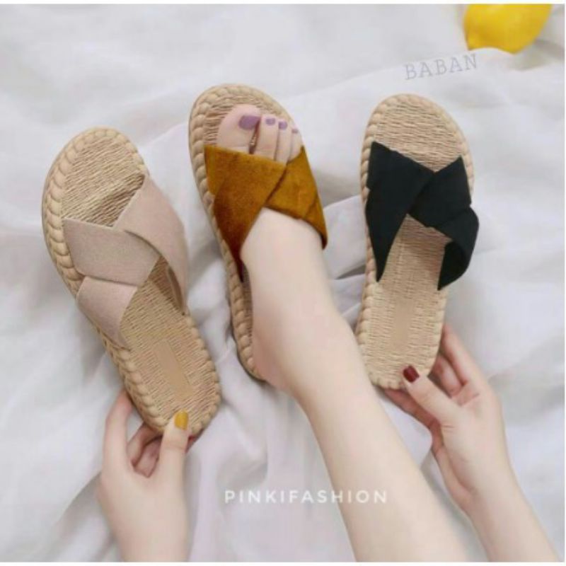 Sandal Wanita Suade Etnik Sandal Silang wanita Terbaru