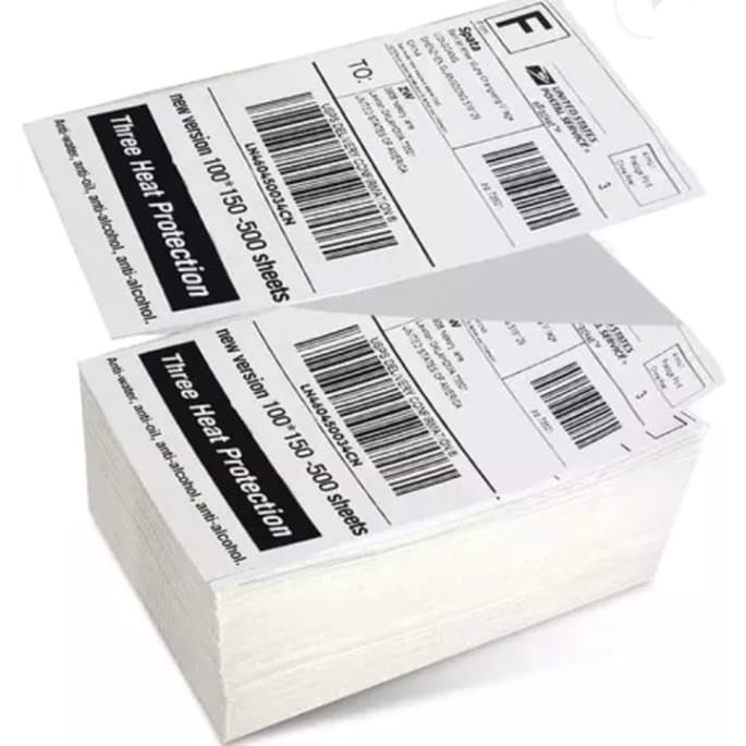 LABEL KERTAS THERMAL PRINTER A6 BARCODE 50X80MMX500PCS