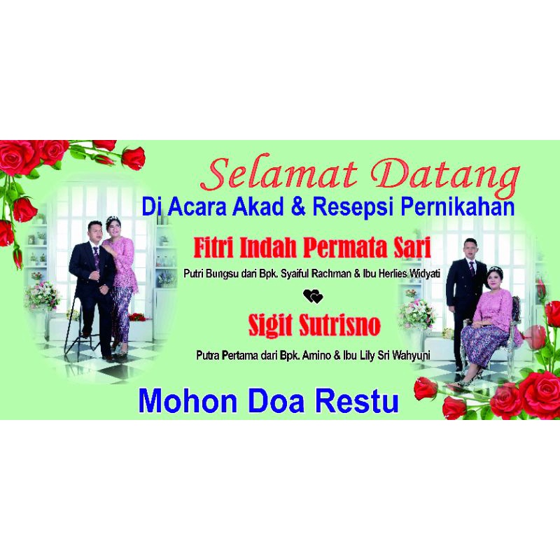 Jual Banner Selamat Datang pernikahan 2 m x 1 m | Shopee Indonesia