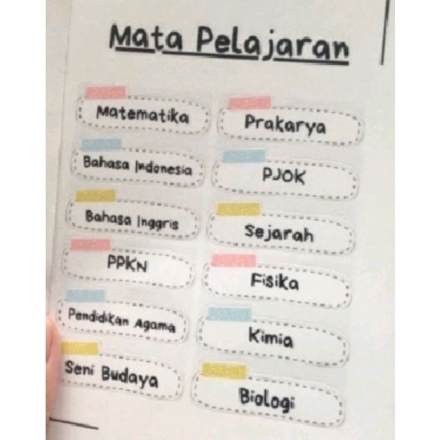 

stiker mata pelajaran
