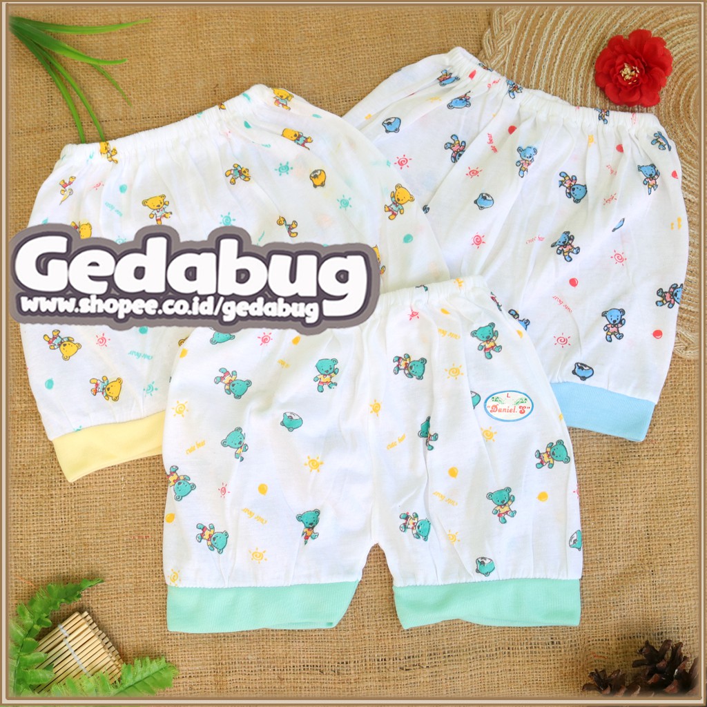 3 Pcs - Celana Anak Daniel PUTIH Pendek / Celana Anak Motif Print | Gedabug