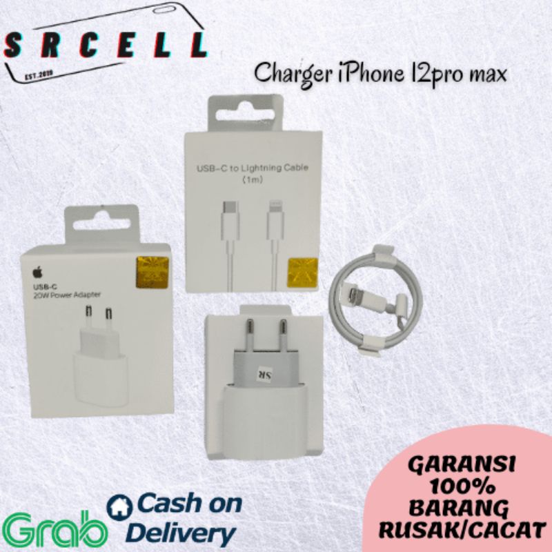 CHARGER IPHONE 12 PRO MAX ORI ADAPTOR + KABEL USB TYPE C