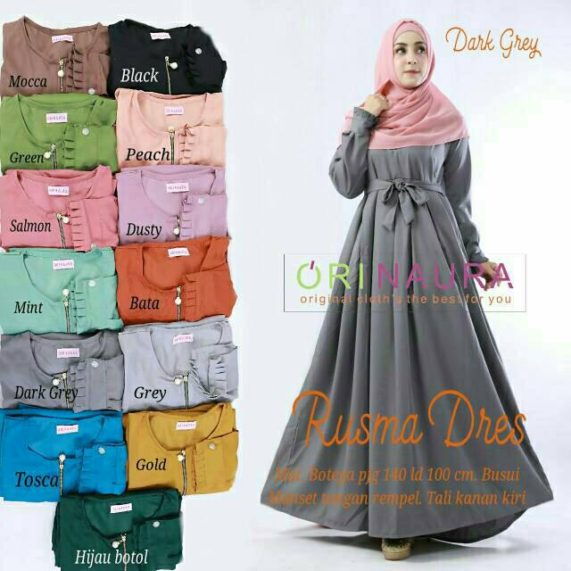 Rusma dress gamis katun botega ori naura
