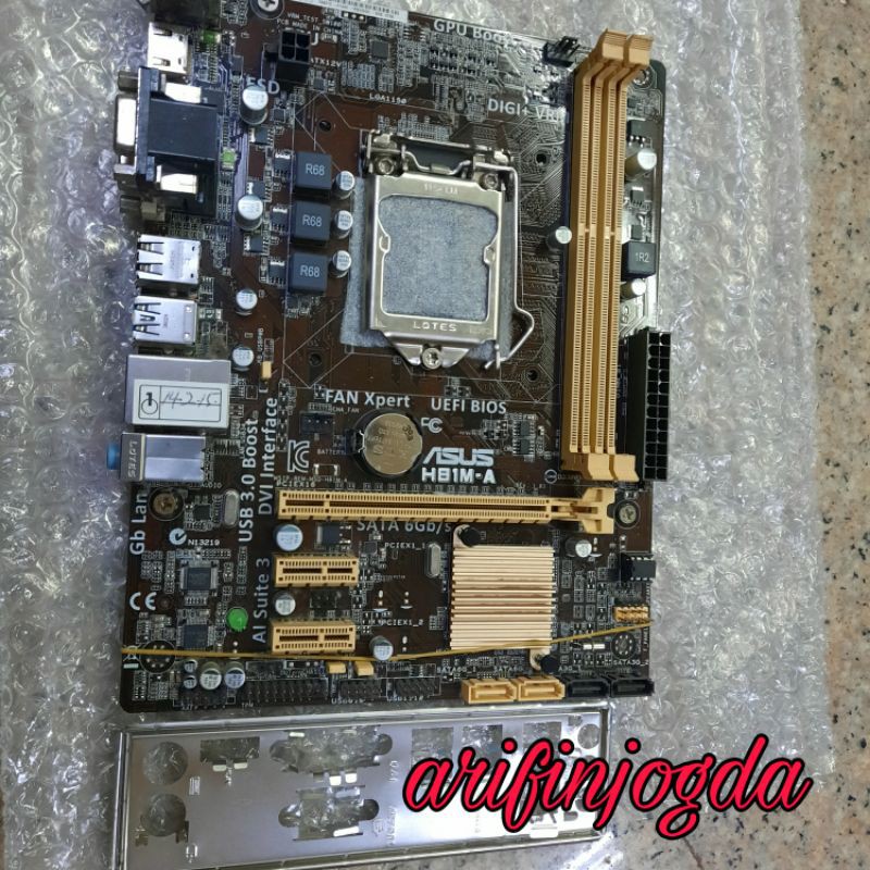 Paket Mainboard H81 ddr3 1150 prosesor Core i5 4590 3.30ghz plus Fan merk Gigabyte Asus