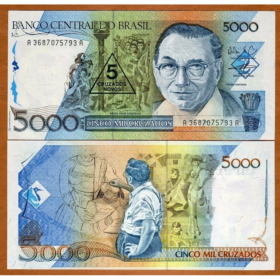 Uang Kuno Brazil Cruzados Novo on 5000 Cruzados (1989)