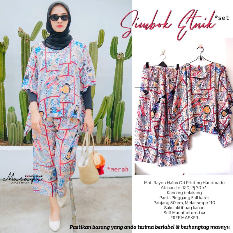 Setelan Wanita Batik Simbok Etnik // Set Celana Batik Katun Terlaris