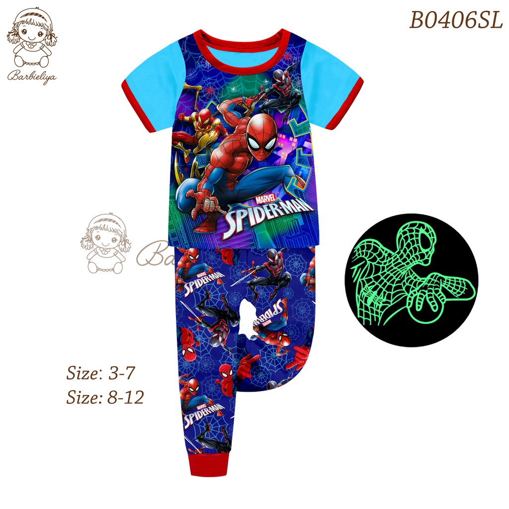 3thn-12thn SETELAN/BAJU TIDUR/PIYAMA  GLOW IN THE DARK BARBIELIYA ANAK LAKI-LAKI SKU0133