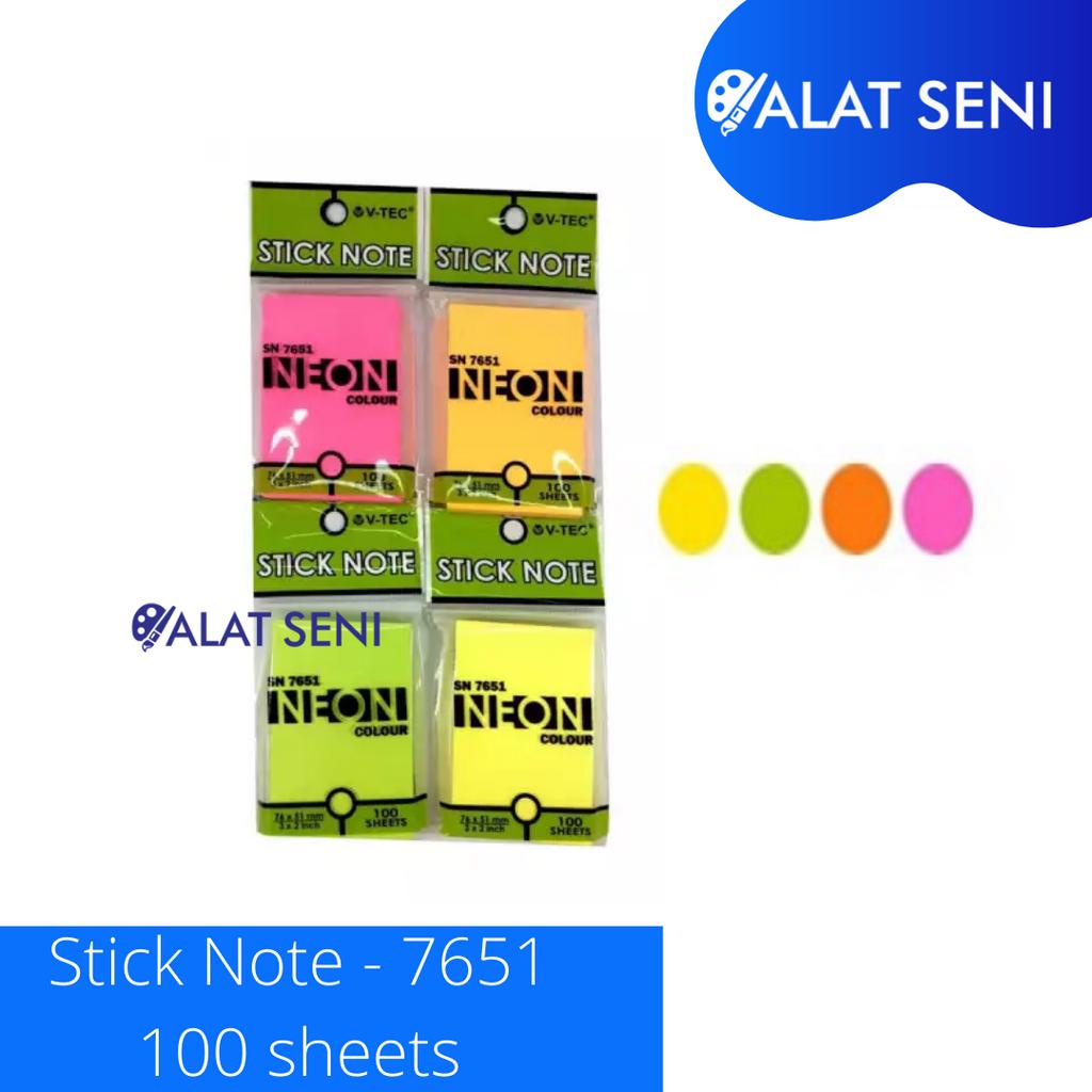 

Stick Note V-TEC SN-7651(76x51mm) / sticky Note isi 100lembar 1 warna