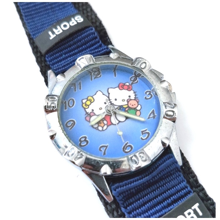 Jam Tangan Anak Cewek Cowok Analog Karakter Mickey Mouse Cars Hello Kitty Free Baterai ES7139