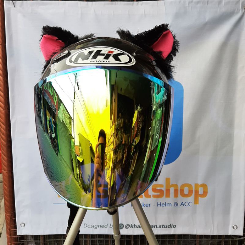 kuping kucing aksesoris helm