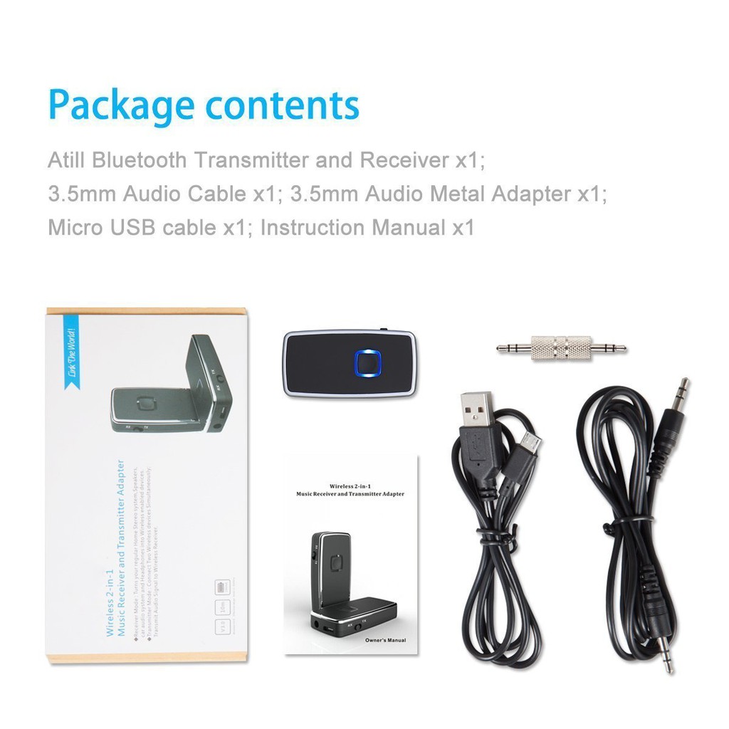 BT4821 2 IN 1 Bluetooth Car Transmitter Wireless Bluetooth V2.1 EDR 3.5mm A2DP Stereo Audio Music